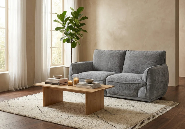 Angelo 2 Seater Fabric Sofa – Grey
