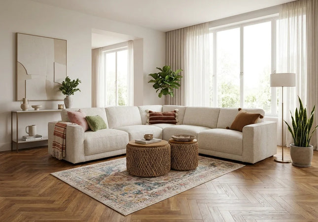 Marlow Beige Large Corner Sofa