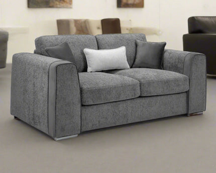 Naples 2 Seater Sofa - Ivory upholstered in soft chenille fabric for ultimate comfort. Featuring removable seat and back cushions with removable covers, Fabric band detail around the arm of the sofa