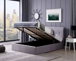 Carmel Ottoman Bed Bundle Grey - Double or King Size