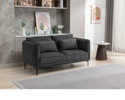 Lando 2 Seater Sofa In Dark Grey