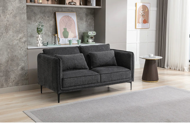 Lando 2 Seater Sofa In Dark Grey