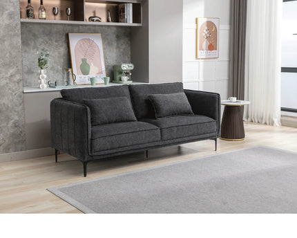 Lando 3 Seater Sofa In Dark Grey