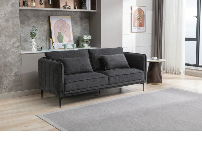 Lando 3 Seater Sofa In Dark Grey