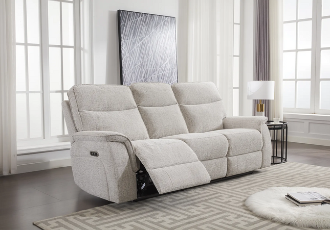 Barrington Power Recliner 3 Seater In Beige