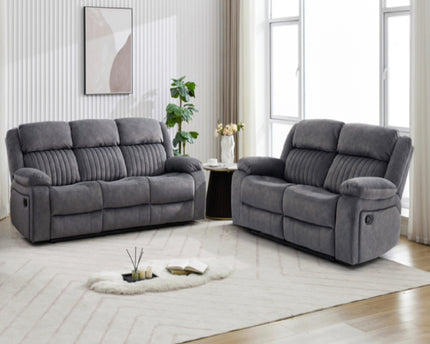 Morgan Manual Recliner 3+2 seater - Slate grey, Pocket sprung seats for added comfort.