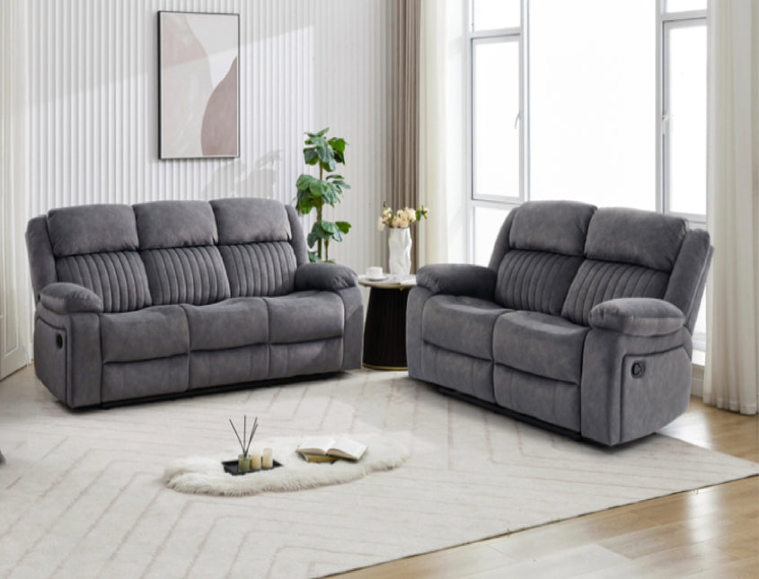 Morgan Manual Recliner 3&2 Seater - Slate Grey