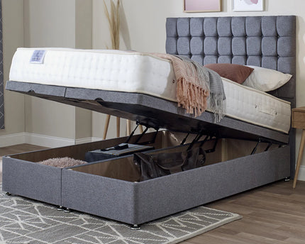Small Cobbled Headboard Ottoman Divan Bed