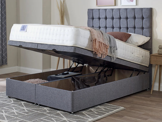 Small Cobbled Headboard Ottoman Divan Bed