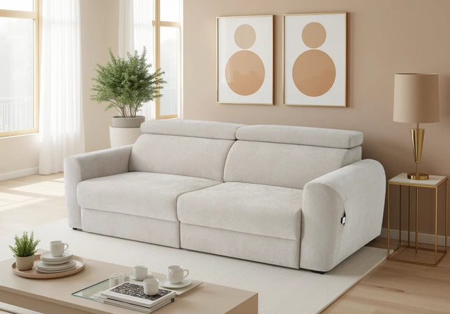Dakota Electric Reclining 3 Seater Sofa Bed – Beige