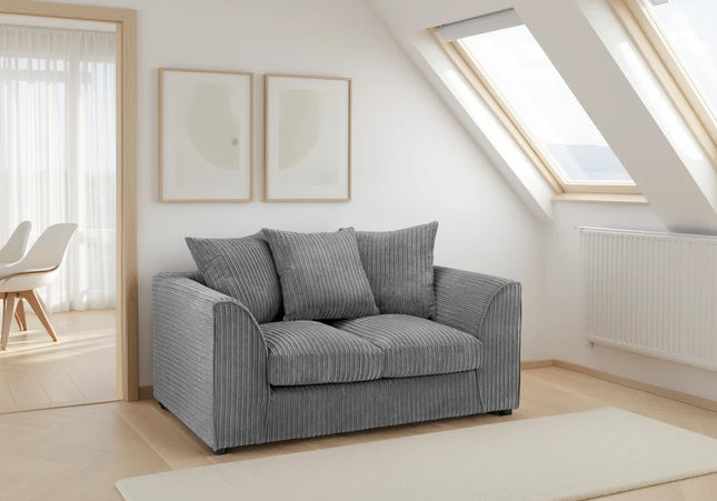 Harley Jumbo Grey 2 Seater Sofa