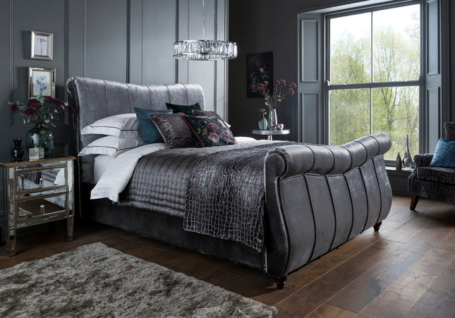 Sleigh Bed Bundle - Titanium Grey - Double or King Size