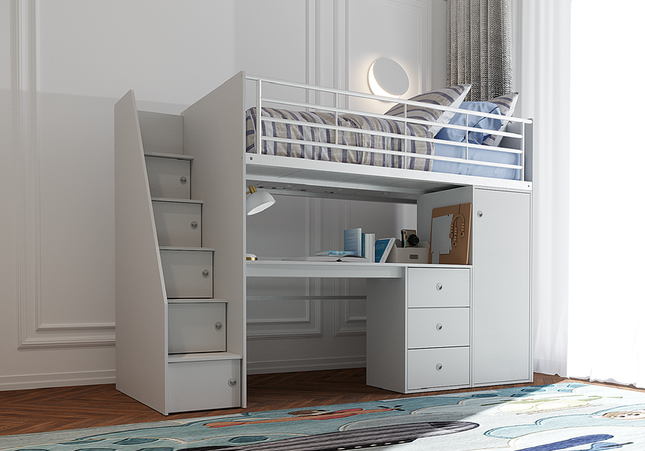 Dakota Grey High Sleeper Bed Bundle