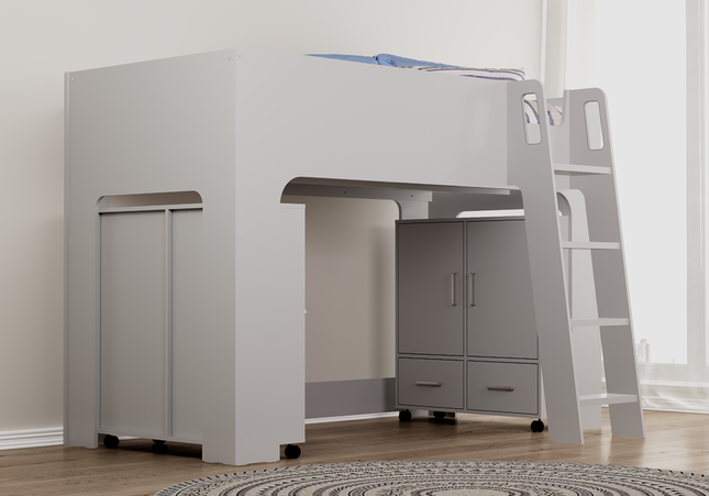 Eden Grey Mid Sleeper Bed Bundle