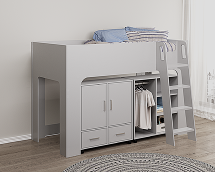 Eden Grey Mid Sleeper Bed Bundle
