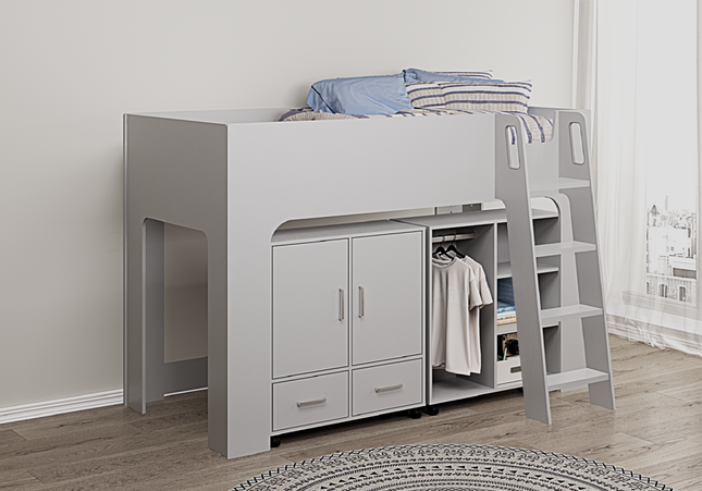 Eden Grey Mid Sleeper Bed Bundle