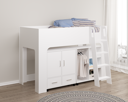 Eden White Mid Sleeper Bed Bundle
