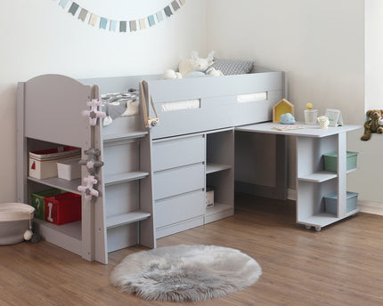 Billie Grey Mid Sleeper Bed Bundle