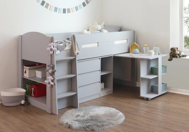 Billie Grey Mid Sleeper Bed Bundle