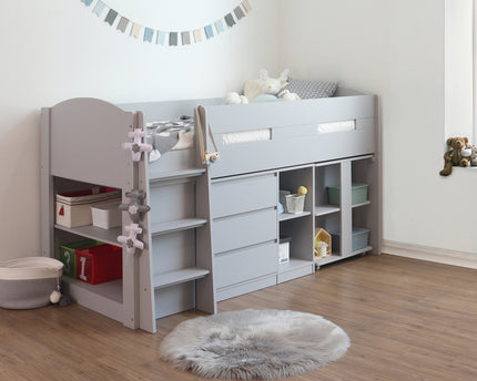 Billie Grey Mid Sleeper Bed Bundle