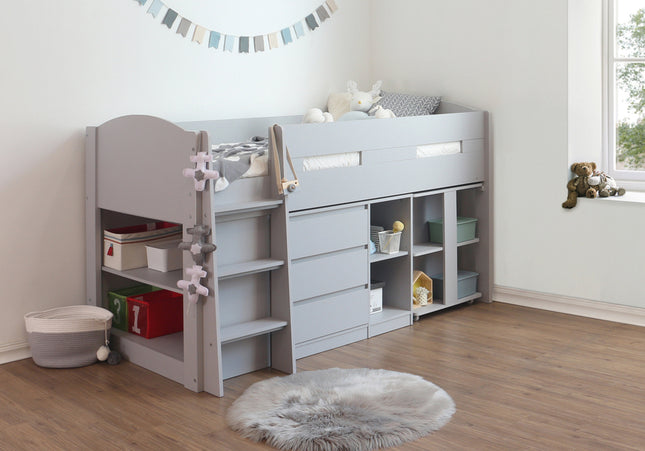 Billie Grey Mid Sleeper Bed Bundle