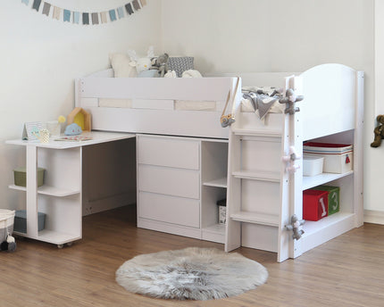 Billie White Mid Sleeper Bed Bundle