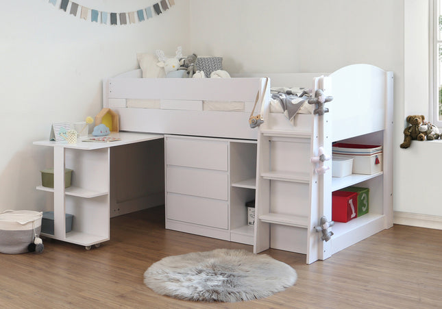 Billie White Mid Sleeper Bed Bundle