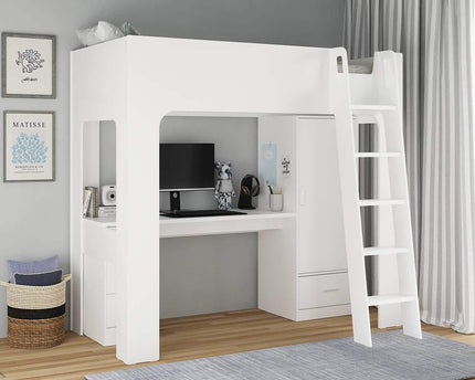 Eden White High Sleeper Bed Bundle