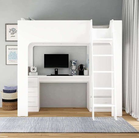 Eden White High Sleeper Bed Bundle