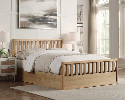 Alyn Oak Ottoman Bed Bundle - Double