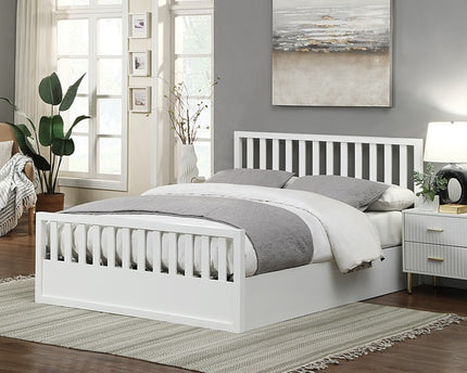 Alyn White Ottoman Bed Bundle - Double