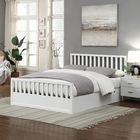 Alyn White Ottoman Bed Bundle - Double