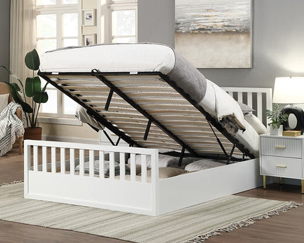 Alyn White Ottoman Bed Bundle - Double