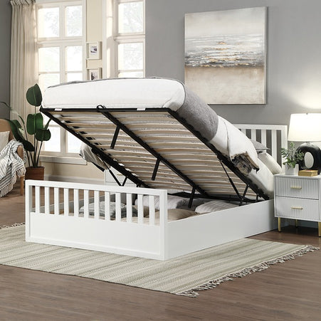 Alyn White Ottoman Bed Bundle - Double