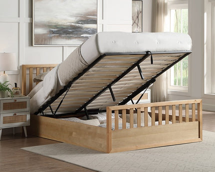 Alyn Oak Ottoman Bed Bundle - King Size