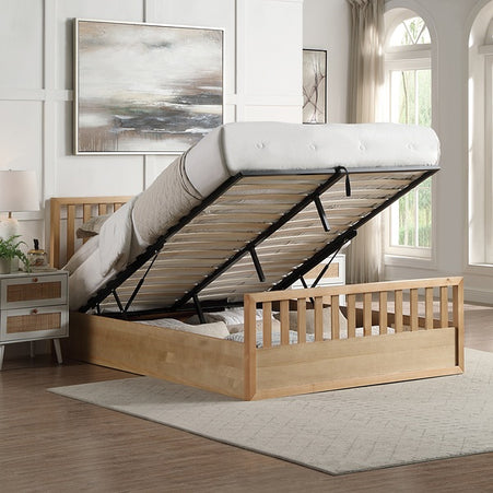 Alyn Oak Ottoman Bed Bundle - King Size
