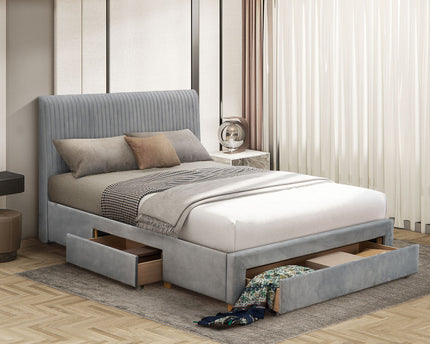 Drury Bed - Double Or King Size - Grey