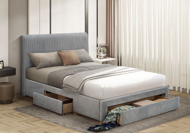 Drury Bed - Double Or King Size - Grey