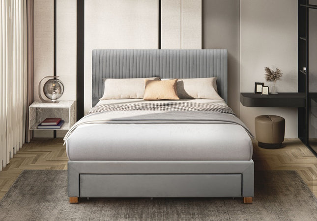Drury Bed - Double Or King Size - Grey