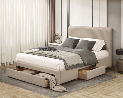 Drury Bed - Double Or King Size - Linen