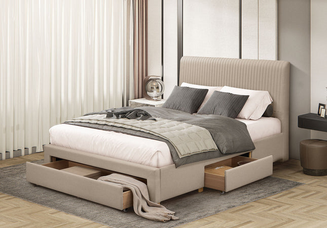 Drury Bed - Double Or King Size - Linen