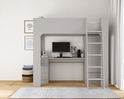 Eden Grey High Sleeper Bed Bundle