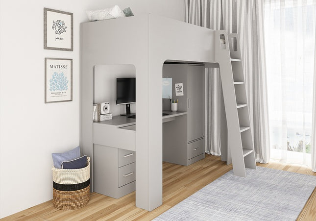 Eden Grey High Sleeper Bed Bundle