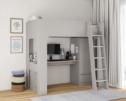 Eden Grey High Sleeper Bed Bundle
