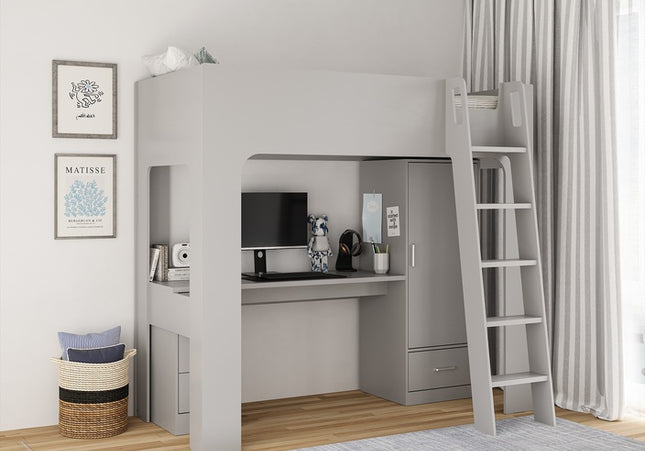 Eden Grey High Sleeper Bed Bundle