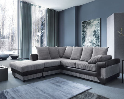 Dino Left Hand Chaise Corner Sofa In Grey