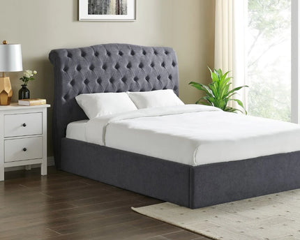 Rosa Ottoman Bed - Single - Double Or King Size - Dark Grey