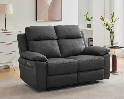 Huntington Smart Suite 2 Seater Fabric Electric Recliner Sofa – Dark Grey