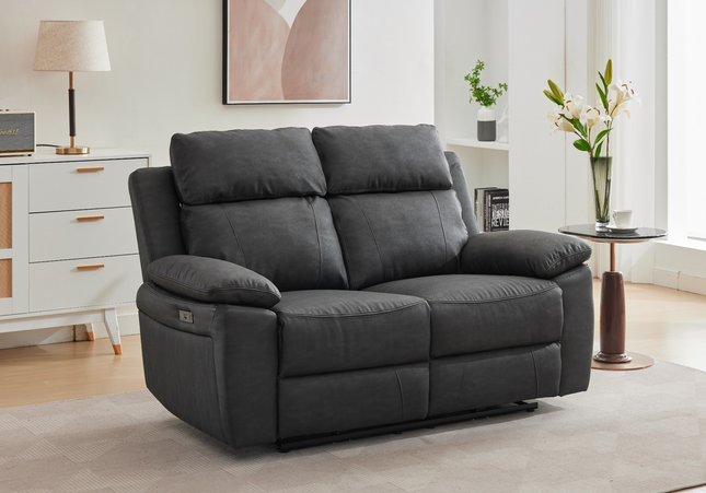 Huntington Smart Suite 2 Seater Fabric Electric Recliner Sofa – Dark Grey