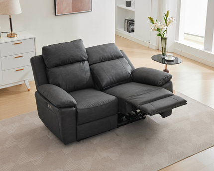 Huntington Smart Suite 2 Seater Fabric Electric Recliner Sofa – Dark Grey